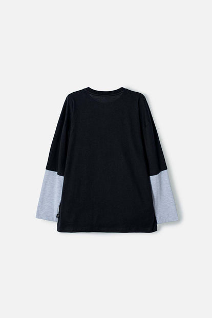 POLERA DE SPIDERMAN MANGA LARGA NEGRO PARA NIÑO