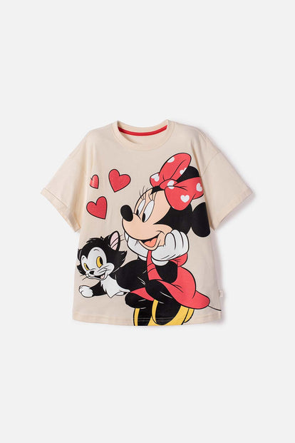 POLERA DE MINNIE MOUSE MANGA CORTA MULTICOLOR PARA NIÑA