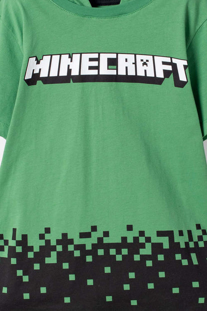 CONJUNTO DE MINECRAFT CON JOGGER VERDE Y NEGRO PARA NIÑO