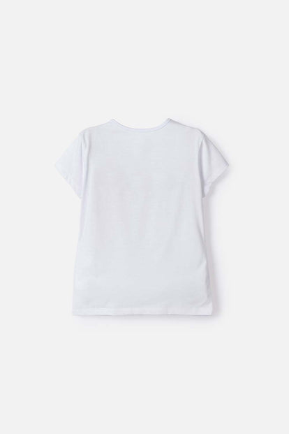 POLERA DE MINNIE MOUSE MANGA CORTA BLANCO PARA NIÑA
