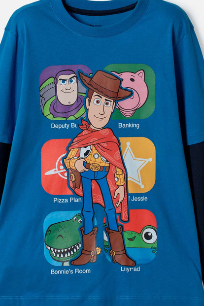 POLERA DE TOY STORY MANGA LARGA AZUL PARA NIÑO