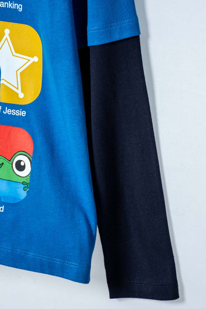 POLERA DE TOY STORY MANGA LARGA AZUL PARA NIÑO