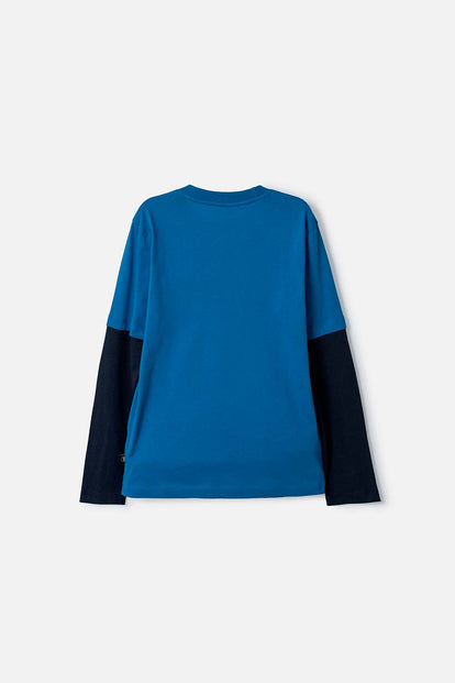 POLERA DE TOY STORY MANGA LARGA AZUL PARA NIÑO