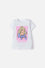 POLERA DE BARBIE MANGA CORTA BLANCO PARA NIÑA
