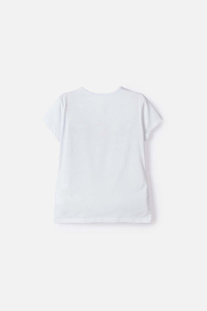 POLERA DE BARBIE MANGA CORTA BLANCO PARA NIÑA
