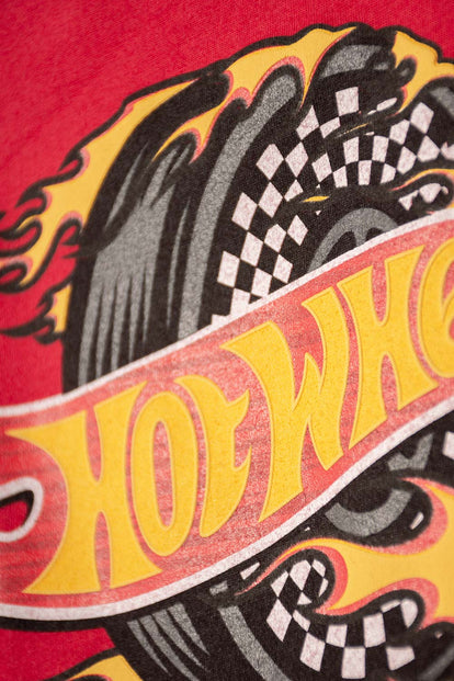 POLERA  DE HOT WHEELS MANGA CORTA ROJO PARA NIÑO