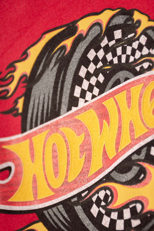POLERA  DE HOT WHEELS MANGA CORTA ROJO PARA NIÑO