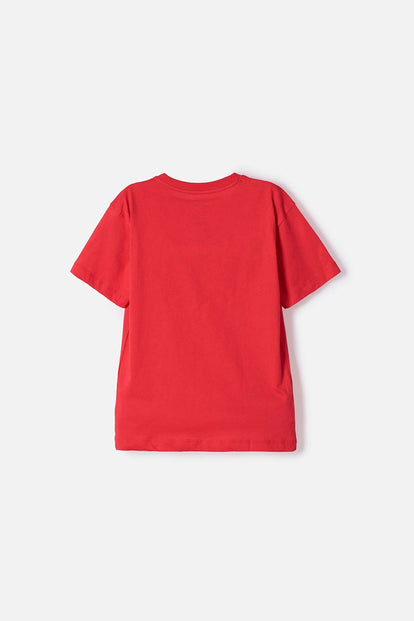 POLERA  DE HOT WHEELS MANGA CORTA ROJO PARA NIÑO