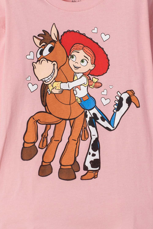 POLERA DE TOY STORY MANGA LARGA PALO DE ROSA PARA NIÑA