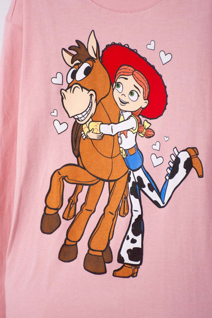 POLERA DE TOY STORY MANGA LARGA PALO DE ROSA PARA NIÑA