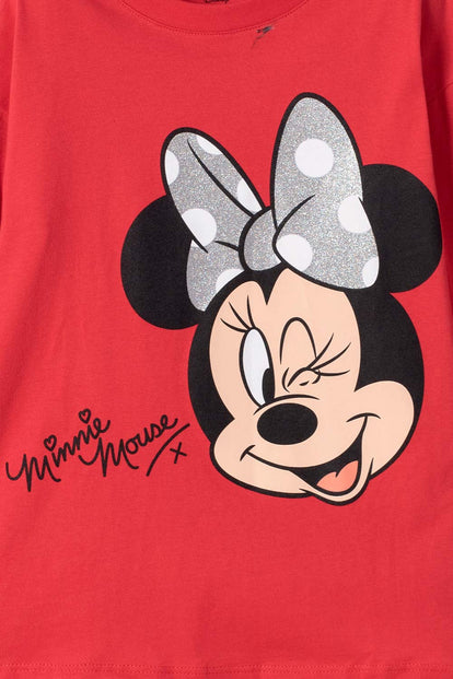 POLERA  DE MINNIE MOUSE MANGA LARGA ROJO PARA NIÑA
