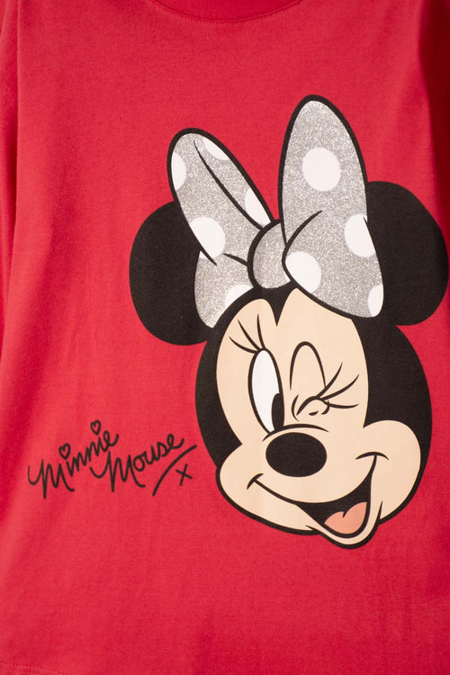 POLERA  DE MINNIE MOUSE MANGA LARGA ROJO PARA NIÑA
