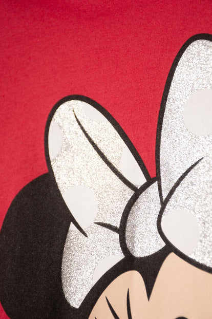 POLERA  DE MINNIE MOUSE MANGA LARGA ROJO PARA NIÑA