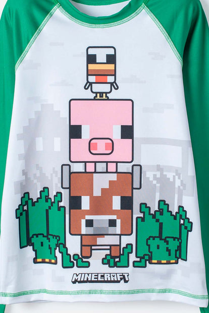 POLERA DE MINECRAFT MANGA LARGA MULTICOLOR PARA NIÑO