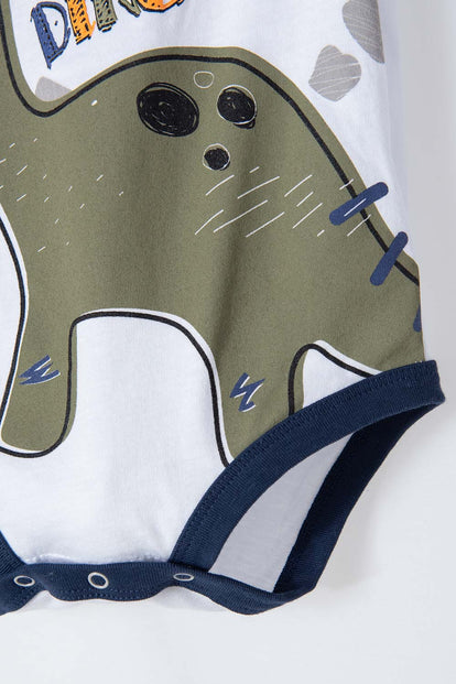 CONJUNTO LITTTLEMIC CON PANTALÓN BLANCO Y GRIS PARA BEBÉ NIÑO