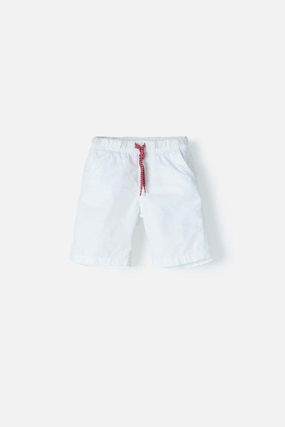 BERMUDA LITTLEMIC CON RESORTE BLANCA PARA  NIÑO