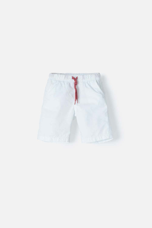 BERMUDA LITTLEMIC CON RESORTE BLANCA PARA  NIÑO