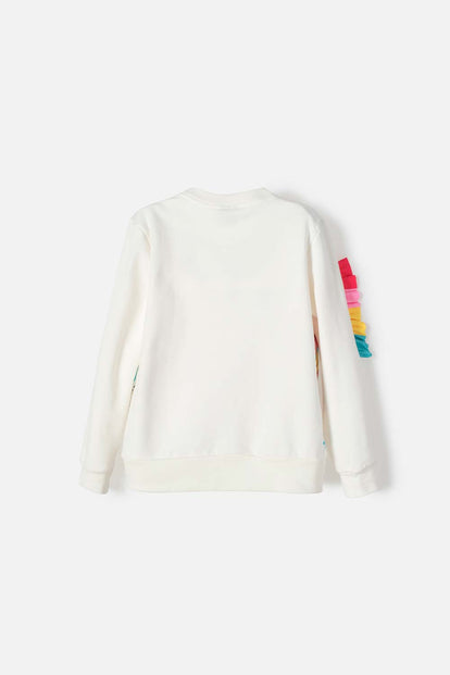 POLERON DE MIC ESTAMPADO MARFIL PARA NIÑA