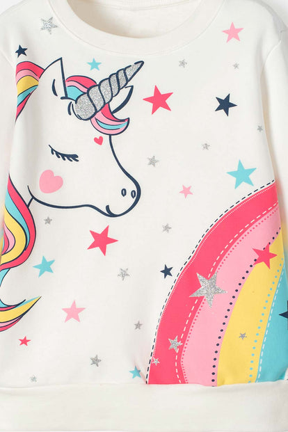 POLERON DE MIC ESTAMPADO MARFIL PARA NIÑA