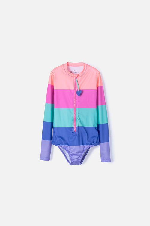 VESTIDO DE BAÑO MIC CON CIERRE MULTICOLOR PARA NIÑA