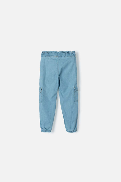 JOGGER LITTLEMIC CON CORDÓN AZUL CLARO PARA NIÑA 2T A 5T