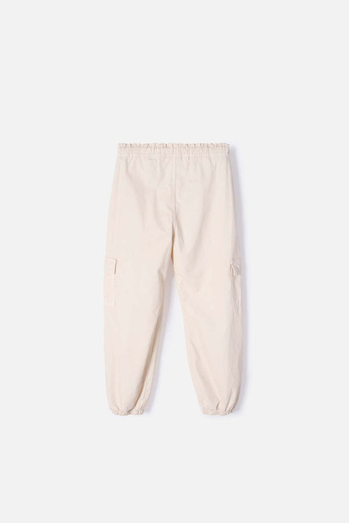 JOGGER DE MIC CON CORDÓN MARFIL PARA NIÑA