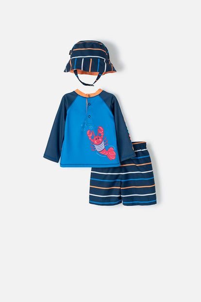 CONJUNTO DE BAÑO LITTLEMIC MANGA LARGA MULTICOLOR PARA BEBÉ NIÑO