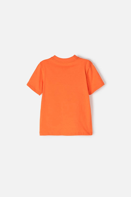 POLERA LITTLEMIC NARANJA MANGA CORTA PARA NIÑO 2T A 5T