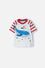 POLERA LITTLEMIC BLANCO Y ROJO MANGA CORTA PARA NIÑO 2T A 5T