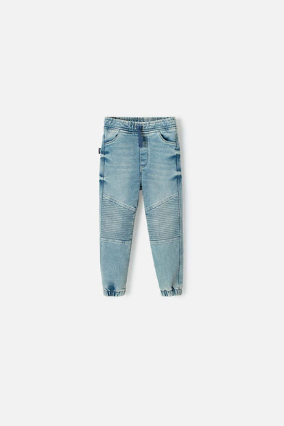 JOGGER DE LITTLEMIC CON CORDÓN AZUL CLARO PARA NIÑO 2T A 6T