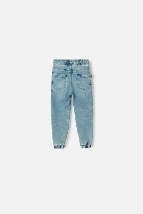 JOGGER DE LITTLEMIC CON CORDÓN AZUL CLARO PARA NIÑO 2T A 6T