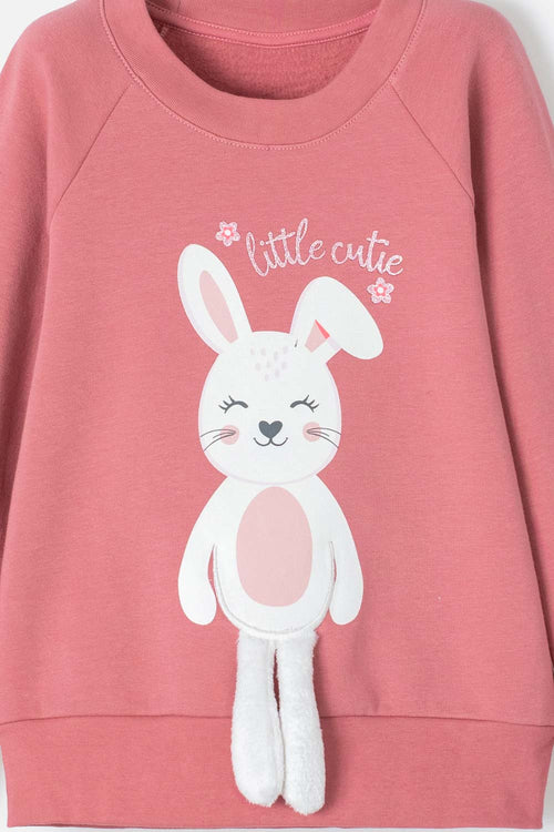 POLERON DE LITTLEMIC CERRADO ROSA VIEJO PARA NIÑA 2T A 5T