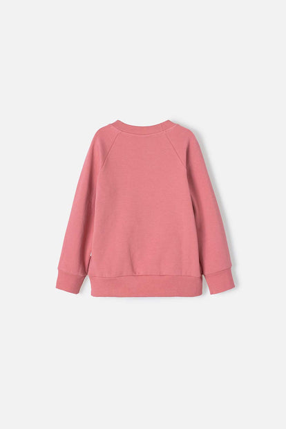 POLERON DE LITTLEMIC CERRADO ROSA VIEJO PARA NIÑA 2T A 5T