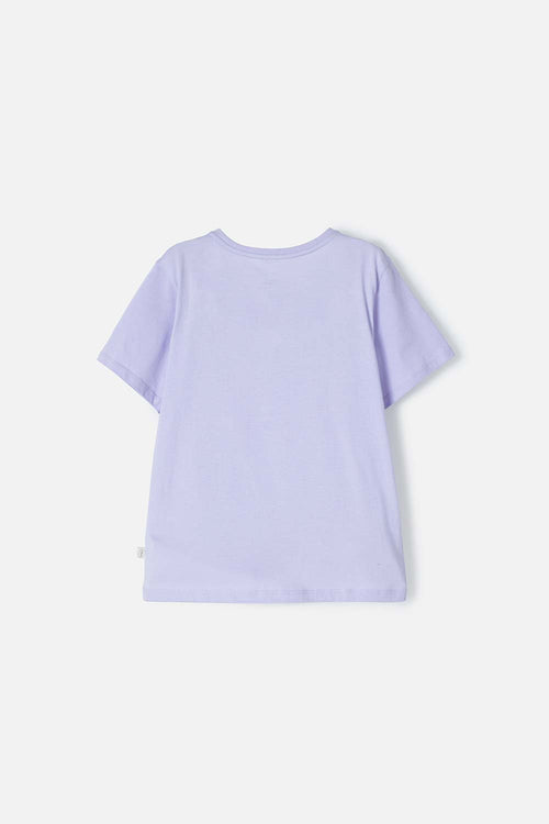 CAMISETA DE MIC MANGA CORTA LILA PARA NIÑA