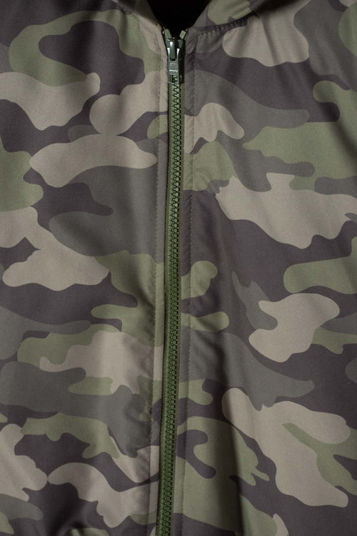 CHAQUETA DE MIC CON CIERRE VERDE MILITAR PARA NIÑO
