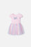 VESTIDO DE LITTLEMIC MANGA CORTA ROSADO PARA NIÑA 2T A 5T