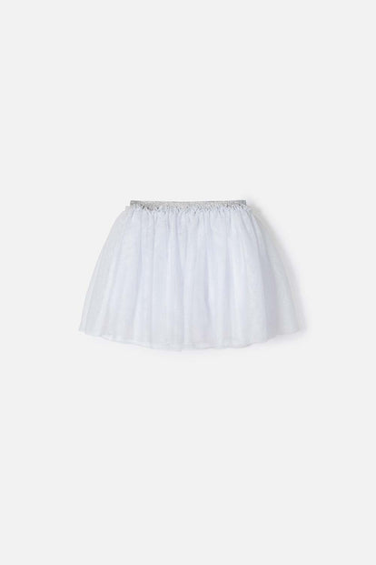 POLLERA DE MIC CORTA BLANCO PARA NIÑA