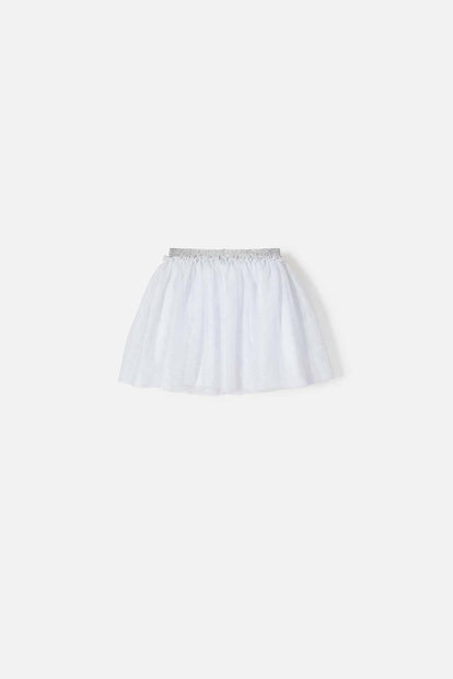 POLLERA LITTLEMIC TIPO TUTÚ BLANCO PARA NIÑA 2T A 5T