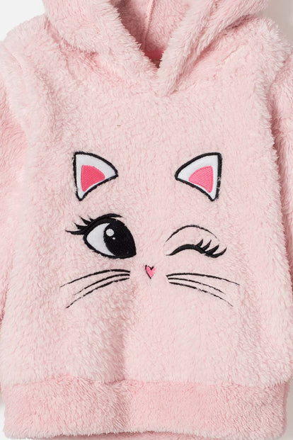 POLERÓN DE LITTLEMIC CON CAPUCHA ROSADO PARA NIÑA 2T A 5T