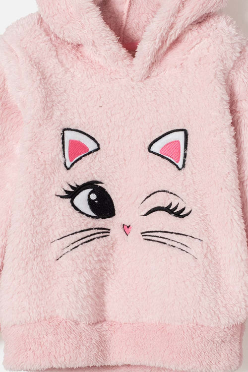 POLERÓN DE LITTLEMIC CON CAPUCHA ROSADO PARA NIÑA 2T A 5T