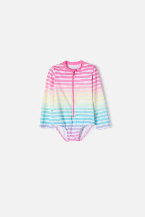 CONJUNTO DE BAÑO LITTLEMIC MANGA LARGA MULTICOLOR PARA NIÑA 2T A 5T
