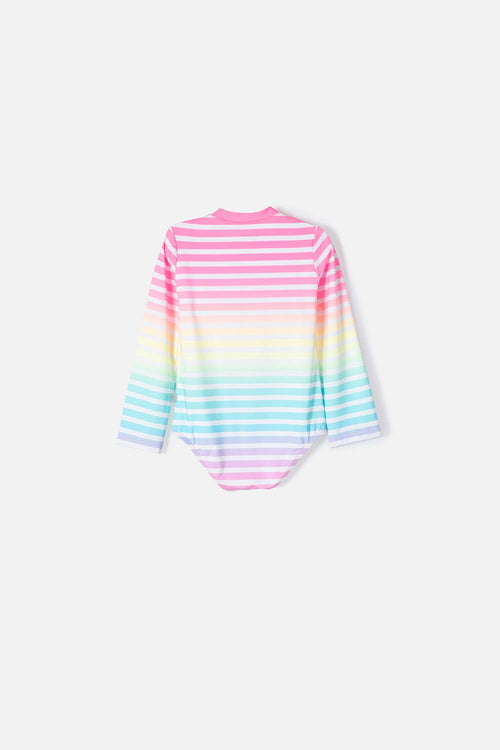 CONJUNTO DE BAÑO LITTLEMIC MANGA LARGA MULTICOLOR PARA NIÑA 2T A 5T