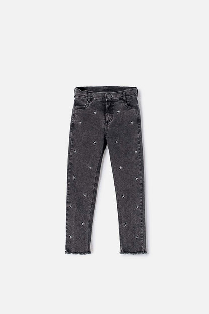 JEAN DE MIC CON APLIQUES NEGRO PARA NIÑA