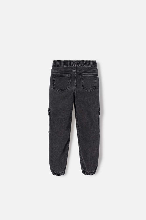 JOGGER DE MIC CON BOLSILLOS NEGRO PARA NIÑO