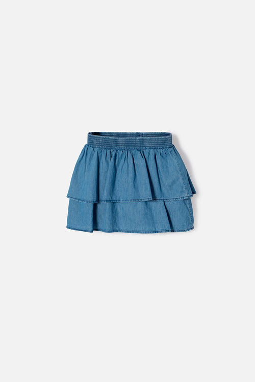 POLLERA DE MIC CON BOLERO AZUL PARA NIÑA