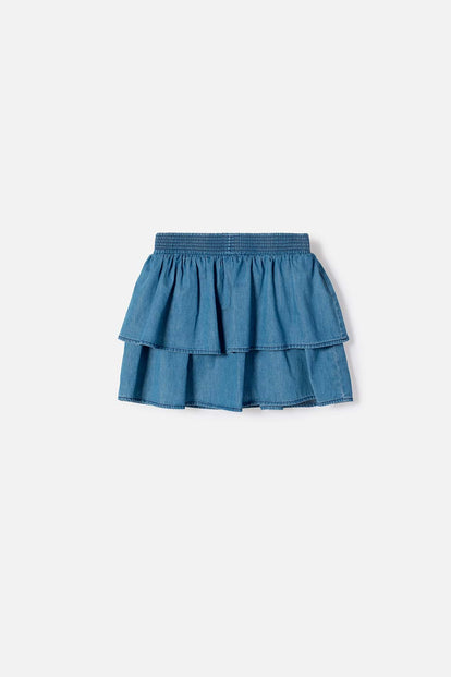 POLLERA DE MIC CON BOLERO AZUL PARA NIÑA