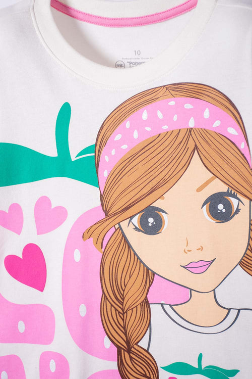 POLERA DE MIC MANGA CORTA MULTICOLOR PARA NIÑA