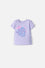 POLERA DE LITTLEMIC MANGA CORTA LAVANDA PARA NIÑA 2T A 5T
