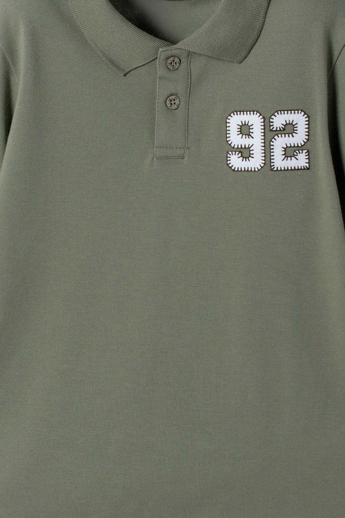 POLERA TIPO POLO DE MIC VERDE PARA NIÑO