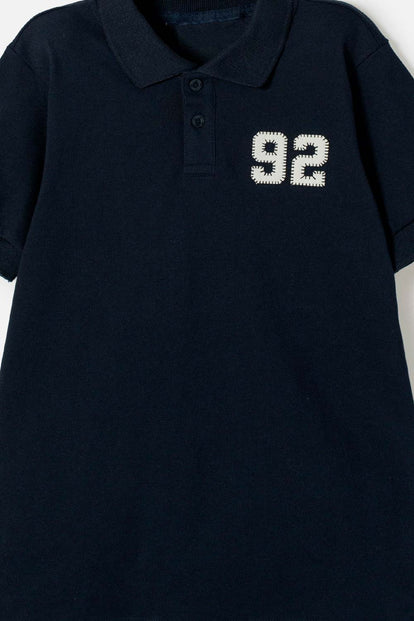 POLERA TIPO POLO DE MIC AZUL PARA NIÑO